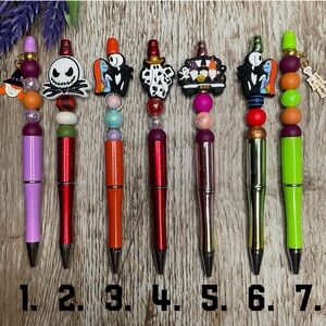 Handcrafted Halloween Pens Beaded Unique Artisan Gifts Office Accessories
